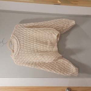 Medium Cream Knitted Comfy Sweater by Universal Thread